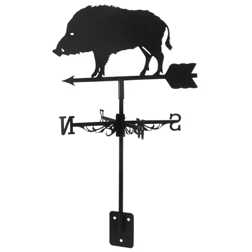 BAZEITFLOW Girouette de Jardin Indicateur de Direction Vent Décoration Extérieure Durable pour Toit Garage Accessoire de Jardin Élégant Design Animaux Sanglier