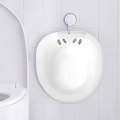 Sitzbad für die Toilette - Bidet Einsatz für Toilette - Tragbares Sitzbadewanne für Hämorrhoidenbehandlung, Wochenbettpflege, Schwangere und ältere Menschen - Vermeiden Kniebeugen (ca. 2,2 Liter)