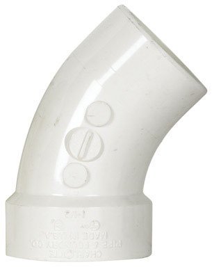 Charlotte+Pipe++Schedule+40++1-1%2f2+in.+Hub+++x+1-1%2f2+in.+Dia.+Spigot++PVC++Street+Elbow