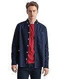 Cuello abotonado GANT D1. Tejido teñido Oxford Reg BD Garment DYED, Azul Noche, XXL para Hombre