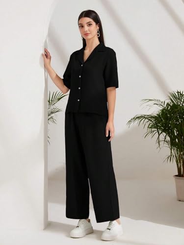 Image of TOPLOT Women's Co-ord Set | Short Sleeve Top & Bottom | Stylish Matching Set | Comfortable Fit Wear | Trendy Look Styling | Easy Movement | Perfect for Casual (5232)