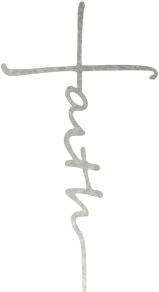 Faith Cross - Metal Wall Art - 12" X 23" - Black