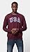 TEX - Sudadera para Hombre Cerrada, Manga Larga, Cuello Redondo, Estampada, Burdeos...