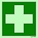 Rettungszeichen Symbolschild Erste Hilfe ISO Soft Kunststoff nachleuchtend & selbstklebend 150x150mm Orig. ANDRIS®-Piktogramm