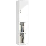 HOMCOM Libreria Scaffale Alta 180 cm, Libreria Verticale Salvaspazio a 5 Ripiani con Ripia...