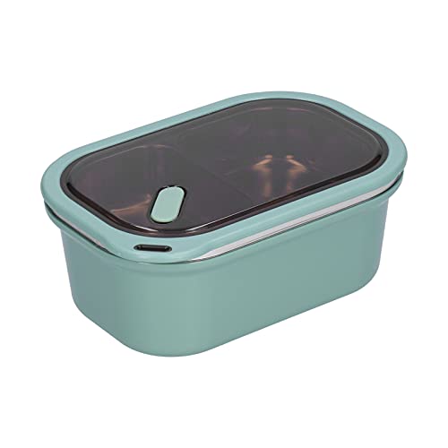 lyrlody Fiambrera Térmica de 1,2 L con 2 Compartimentos Y Cubiertos de Acero Inoxidable Fiambrera Bento Box de 2 Capas Hermética Portátil para Adultos Y Niños 20 X 14 X 8 Cm(Verdes)