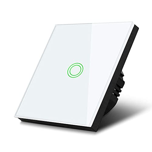 Maclean Touch Toggle Switch Light Switch Cross Switch Wall Switch Stair Switch with Color Change LED Backlight Recessed Switch (1-fold circle