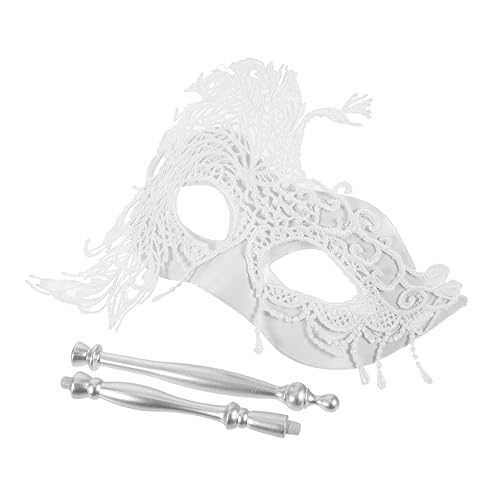 TOGEVAL Masquerade Mask for Women Stick Lace Design Handheld Prop for Halloween Parties Prom Cosplay and Stage Lightweight and for Lasting Use