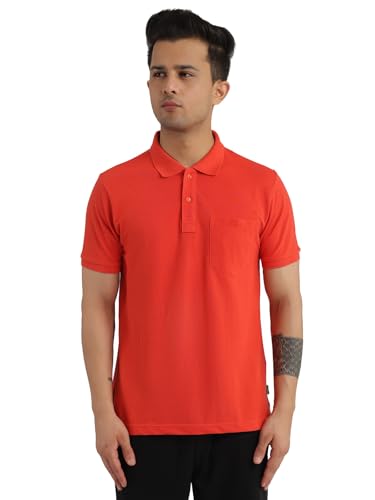 Image of Rupa Bumchums Men Super Combed Cotton Solid Half Sleeve Club Collar Polo Regular Fit T-Shirt with Chest Pocket