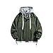 Waterproof Winter Jackets For Men, Men's Patchwork Fake Two Pieces Windbreaker Jacket Fashion Outdoor Athletic Hikking Cycing Hooded Mens Coats Reflective White (M, Army Green)
