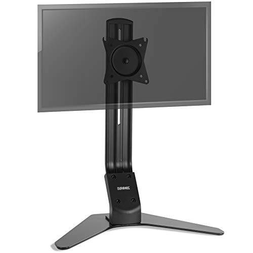 Duronic DM12D1 Monitor Arm Stand | Single PC Desk Mount | Height Adjustable | For One 17-27" Screen | Ergonomic | VESA 75/100 | Screens up to 8kg | Tilt +15° & -15°/Rotate 360°