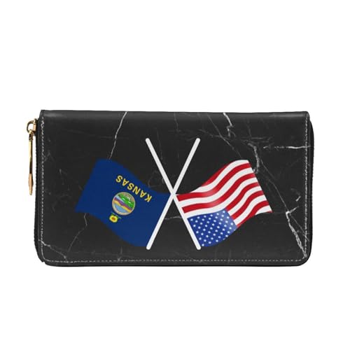 American And Kansas Flag Wallet Card Bag3