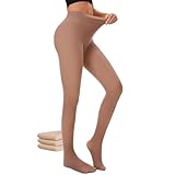 Thermo Strumpfhosen Damen Winter Thermo Leggings Damen Gefütterte Strumpfhose Damen mit Weichem Fleece Futter Wärmende (DE/NL/SE/PL, Alphanumerisch, L, XL, Regular, Regular, Kaffee 220g)