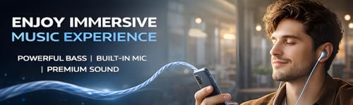 Image of GSP NiO 3.5mm Wired Earphone with Powerful HD Mic for Clear Sound, in-Line Volume Controller & Noise Cancellation Compatible with only 3.5mm Jacks in Mobiles- Blue