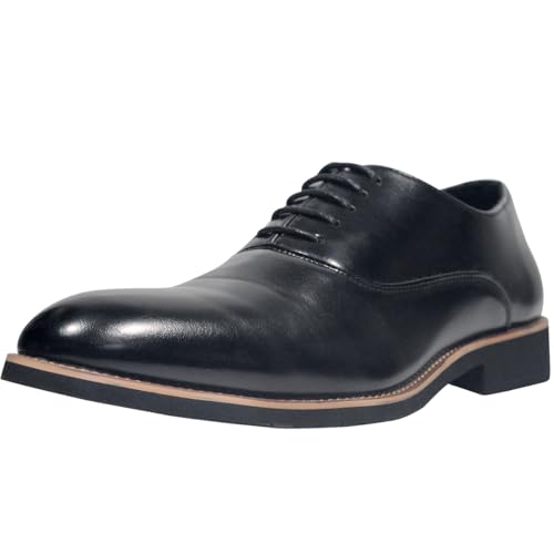 zpllsbratos Chaussure Ville Richelieu en PU Cuir Homme Chaussures Oxfords Derby Bureau Mariage Soirée Costume Habillées Confortable(Noir,44)