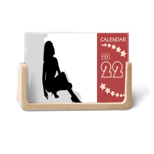 Calendrier de bureau 2022 silhouette crotch femme 12 mois design moderne
