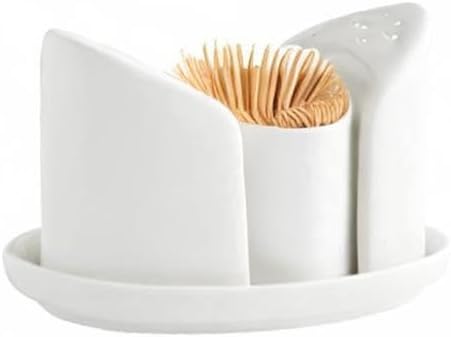 Miniatura 9 de 123Arts Salero y pimentero de cerámica con bandeja, juego de 4