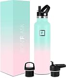 IRON °FLASK Sports Water Bottle - 24 oz, 3 Lids (Straw Lid) - Leak Proof, Durable Double Walled Stai