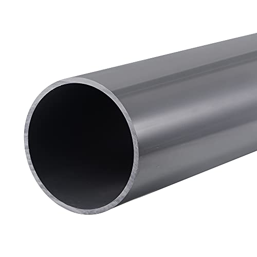 sourcing map PVC Rígido Redondo Tubería 101,6mm ID 110mm OD 0,33m Claro Gris Alto Impacto para Agua Tubería, Manualidades