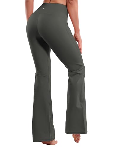 Image of BUBBLELIME 29 inch /31 inch /33 inch /35 inch /37 inch 3 Styles Women's High Waist Bootcut Yoga Pants Basic /Side Pockets Tummy Control Workout Flared