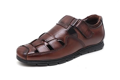 Image of BRUTE Genuine Leather Sandals for Men | Closed Fisherman Sandal