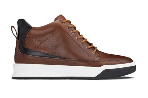 CALTO Men's Invisible Height Increasing Elevator Shoes - Premium Leather Lace-up Ankle Top Sneaker Boots - 2.6 Inches Taller2