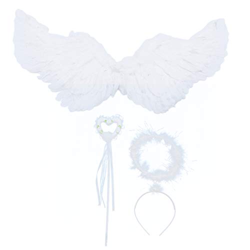 Amosfun Costume Angelo con Ali da Angelo