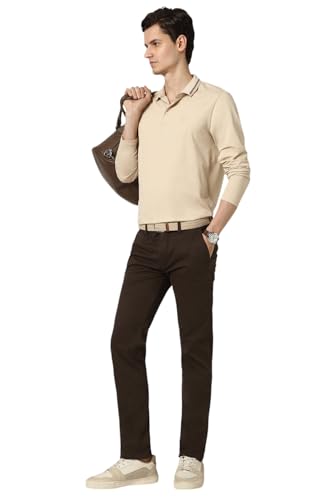 Image of Peter England Men's Slim Fit Mid Rise Super Premium Wrinkle Free Casual Trouser Chinos