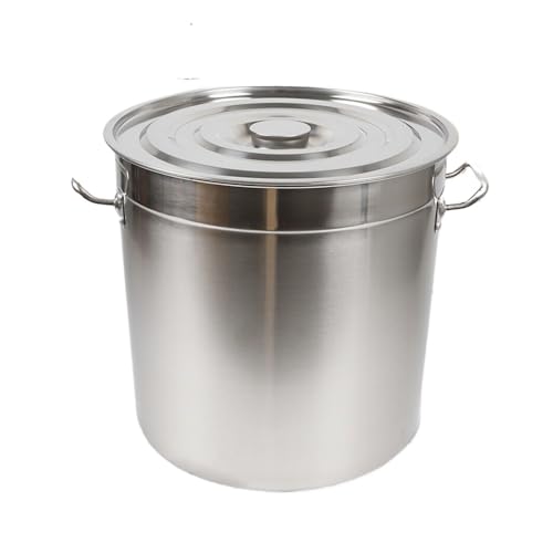 DASJKDI Cubo de Sopa Acero Inoxidable Gran Capacidad 35 l, Recipiente for Alimentos con Tapa, hervidor, Olla for Acampar, Cacerola, for