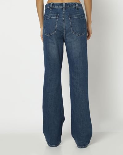 Image of Gap Women Flared Fit High Rise Mid Washed Jeans