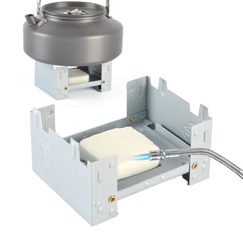 95 x 75mm Campingkocher Brennpaste Kocher, Solider Alkohol Outdoor Herd, Zusammenklappbar Camping Kocher Spiritus, Verdickte Verzinkte Platte Taschenkocher für Outdoor Rucksackreisen Picknick Cover