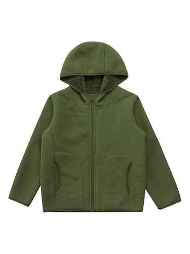 Kids Girls Boys Fleece Jacket Long Sleeve Zipper Hooded Coat with Pocket Winter Warm Outerwear3