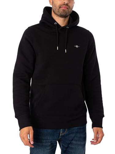 GANT Herren Gant Shield Hoodie Kapuzenpullover, Schwarz (Black 5), M EU