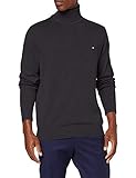 Der Tommy Hilfiger Rollkragenpullover ist in diesem Winter ein Garderoben-Fail-Safe. Liebevoll in einer Bio-Baumwoll- und Seidenmischung gestrickt, bietet der schwarze Pullover einen prächtig weichen Griff, während das leichte Gef&uumluuml;hl die Schichtung zu einem Doddle macht. Mit geripptem Rollkragen, Bündchen und Saum, während die berühmte Flagge des Labels für authentische Anziehungskraft auf die Brust gestickt ist.