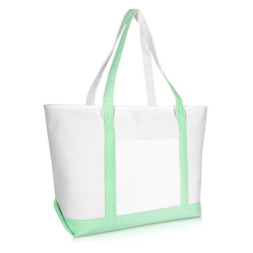 Image of DALIX 23 inch Premium 24 oz. Cotton Canvas Shopping Tote Bag