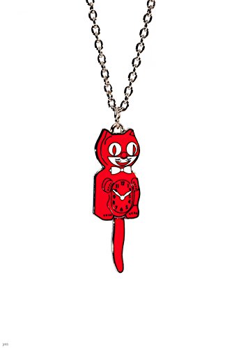 Kit Cat Klock Necklaces (Red & Silver)