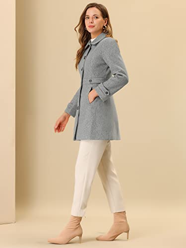 Image of Allegra K Women's Winter Classic Overcoat with Pockets Single Breasted Coat | Soft pea coat, Fully lined outerwear, Trendy, Fall office peacoat, Warm casual holiday everyday wear,