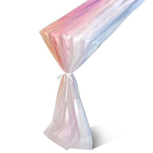 STAYTOP Colorful Tie Dyeing Chiffon Table Runner,Boho Cheese Cloth Table Runner for Wedding Bridal Baby Shower Birthday Party Tables Decoration 108x18in