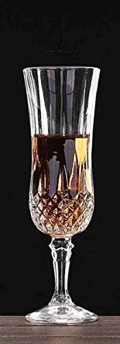 Image of Elegant and Stylish Long Champagne Wine Glasses, Compatible as Champagne Glasses with Stem Stylish and Unique Wine Glasses, Vintage Design Long Champ 155 ML (Set of 02)