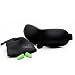 Dream Essentials Sweet Dreams Contoured Sleep Mask with Earplugs and Carry Pouch, Black