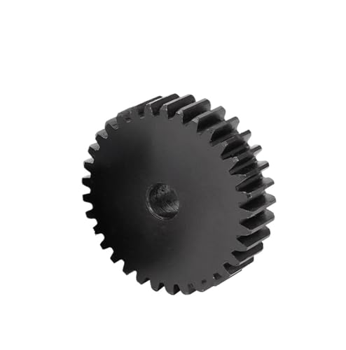 Bevel Gear Pinion Hardware Mechanical 1M-23T/24T/25T/26T/27T/28T/29T/30T/31T/32T/33T Carbon Steel Blackening Cylindrical Gear for Transmission Parts(1M24T - Bore 6 mm)