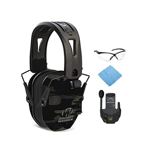 Walker's Razor Tacti-Grip Electronic Earmuffs (Multi Camo Gray) Bundle