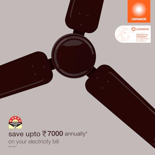 Image of LEDVANCE Aero Master Neo Bldc Fans Ceiling 1200mm with Remote | Ceiling Fan for Living Room | 5 Star Ceiling Fan | 50% Energy Saving | 100% Copper Winding | Reverse Mode | 3 Year Warranty - Brown