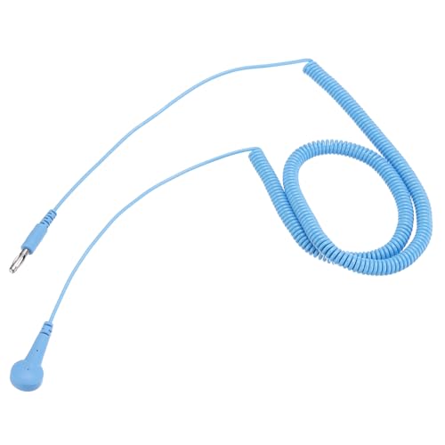 Image of MECCANIXITY ESD Grounding Cable Cord 400cm /157 Inch Long,Anti-Static Ground Wire Cable Lantern Tip + Buckle for Eliminate Conductor Electrostatic,Pack of 1(Blue)