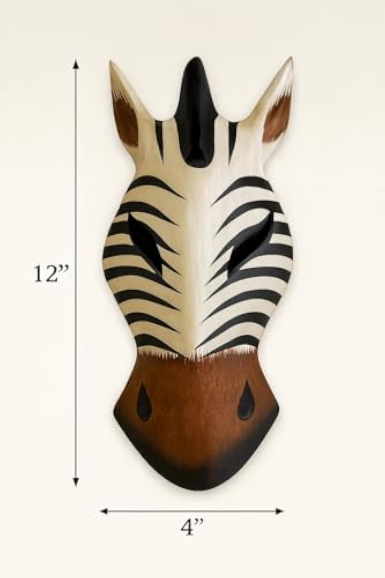 African Mask Wall Hanging Zebra Brown Nose Giraffe