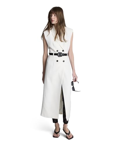 Kenneth Cole Women's Sleeveless Double Breasted Trench Midi Dress