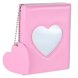 FRIUSATE 3 Inch Kpop Photocard Holder Book Love Heart Pendant Pink