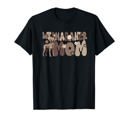 Retro Weimaraner Dog Tees Damen Weimaraner-Love-T-Shirt Schwarz U-Ausschnitt Kurzarm Klassisch Small EU 15-16.5 Regulär World's best Weimaraner Mom