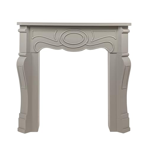 Image of Creative Co-Op Small Victorian Decorative Fireplace Mantel, Grey