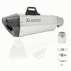 VAGARY Stainless Steel Full Exhaust System – Akrapovic Triangle Silver Silencer with Bend Pipe for Bajaj Pulsar NS Series (125/160/180/200)